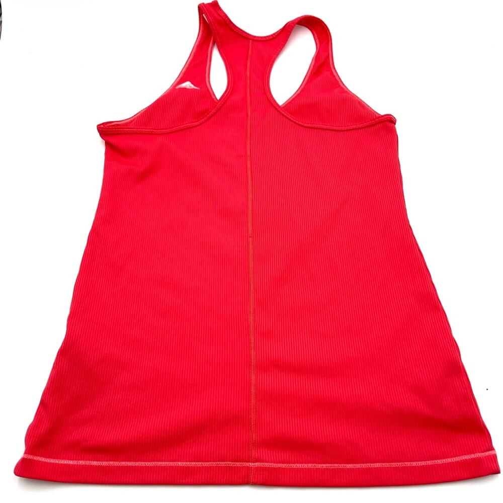 ADIDAS women's sport ribbed tank top orange embroidered logo size L- LARGE